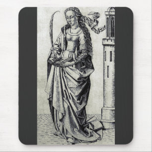 Heilige Barbara van de Toren Heilige Grafische Kun Muismat