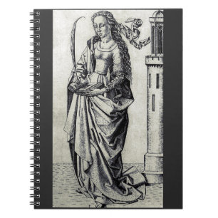 Heilige Barbara van de Toren Heilige Grafische Kun Notitieboek