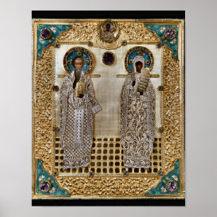 Heilige Basilius en Paraskeva Orthodoxe Christelij Poster