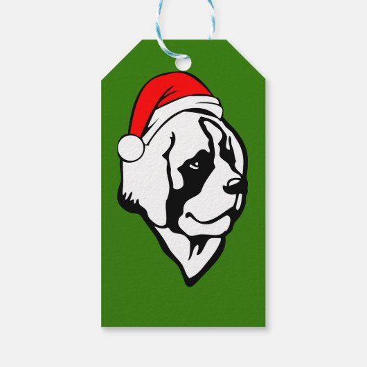 heilige Bernard Dog met kerstkerstkerstkerstkerstk Cadeaulabel (Achterkant)