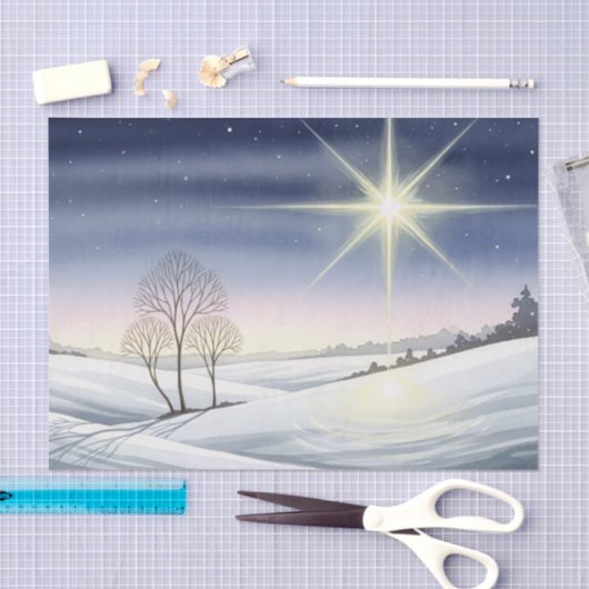 Heilige besneeuwde scène van Kerstmis Tissuepapier (Craft)