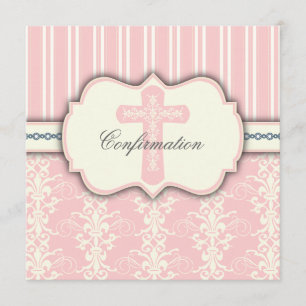 Heilige Bevestiging Roze Damascus Uitnodiging