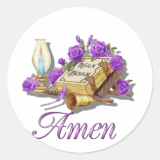Heilige Bijbel Amen Ronde Sticker