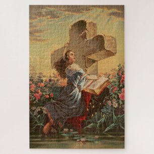 Heilige Bijbel en Kruis Legpuzzel