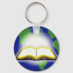 Heilige Bijbel en Wereldbol Sleutelhanger