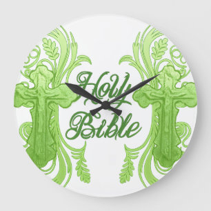 Heilige Bijbel Wandklok – Christelijk Groen Grote Klok