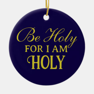 Heilige Bijbeltekst Blauw en Goud Eenvoudig Christ Keramisch Ornament