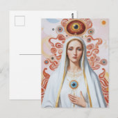 Heilige boze oogbescherming Maria Briefkaart (Voorkant / Achterkant)