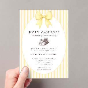 Heilige Cannoli Strik Baby Shower Acryl Uitnodigingen