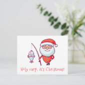Heilige Carp het is Kerstmis. Briefkaart (Staand voorkant)