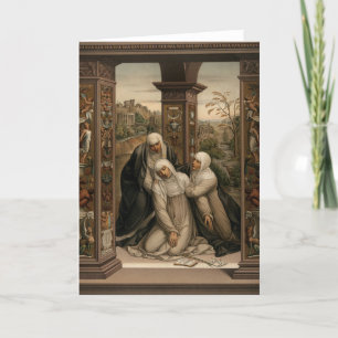 Heilige Catharina van Siena Religieuze Stigmaticus Feestdagen Kaart