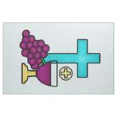 Heilige Communie Cross Chalice Brood Stof (Fat Quarter)