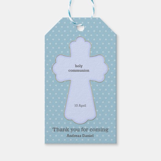 Heilige Communie Dank U * Kies achtergrond kleur Cadeaulabel (Voorkant)