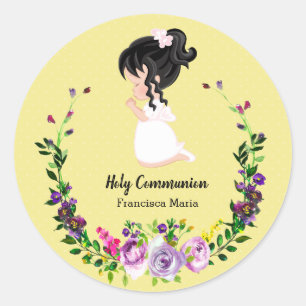 Heilige Communie met * kies achtergrondkleur Ronde Sticker