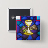 Heilige Communie Vierkante Button 5,1 Cm (Voorkant /achterkant)