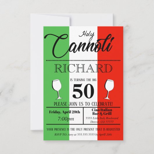 Heilige Connoli Birthday Invite Kaart (Voorkant)