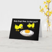 Heilige Crap! Pete Funny Eggs Kaart (Gele Bloem)