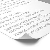 Heilige Dove, Funeral Home, Directors Poster (Hoek)