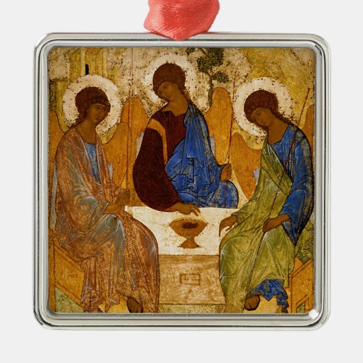 Heilige drieventig Icon Rublev kerstmis Metalen Ornament (Voorkant)