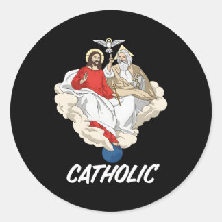 Heilige Drievuldigheid Vader Zoon en Heilige Geest Ronde Sticker