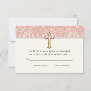 Heilige Eerste Communistische Gouden Kruis Lace Gi RSVP Kaartje