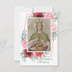 Heilige Elisabeth van Hongarije Gebed Kaart Rozen