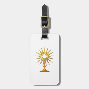 Heilige Eucharist in gouden monstrantie Bagagelabel