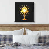 Heilige Eucharist in gouden monstrantie Canvas Afdruk (Insitu (Slaapkamer))