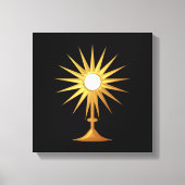 Heilige Eucharist in gouden monstrantie Canvas Afdruk (Voorkant)
