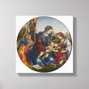 Heilige Familie - Filippino Lippi - c1490 Canvas Afdruk