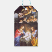 Heilige Familie Geboorte Met Engelen Kerst Cadeaulabel (Voorkant)