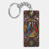 Heilige Familie "Glas-in-lood" Sleutelhanger (Voorkant Links)