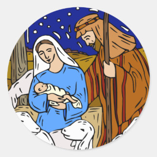Heilige Familie Holiday Season Design Envelope Sei Ronde Sticker