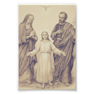 Heilige Familie Jezus, de Maagd Maria en Sint-Joze Foto Afdruk