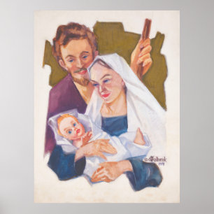 Heilige Familie Kerstmis - Kulhanek 1978 Print