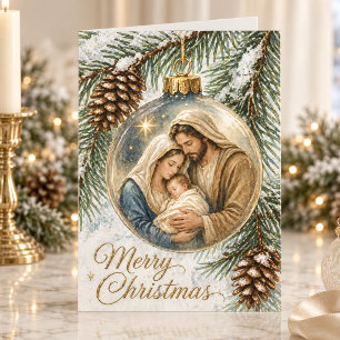 Heilige Familie Kerstversiering Katholieke Kerstmi Feestdagen Kaart