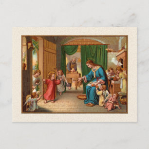 Heilige Familie Keuken Ansichtkaart Briefkaart