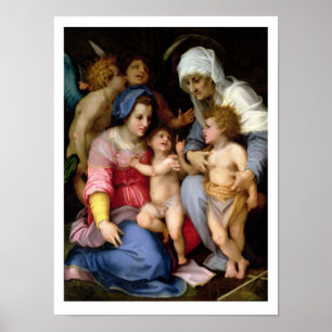 Heilige Familie met Angels, c.1515-16 (olie op het Poster