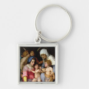 Heilige Familie met Angels, c.1515-16 (olie op het Sleutelhanger