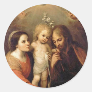 Heilige Familie met Cherubs van Gutierrez Ronde Sticker