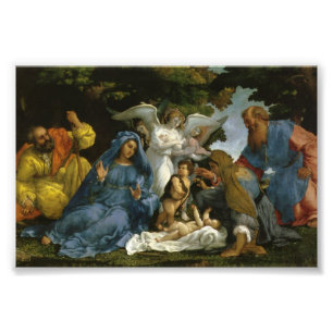 Heilige Familie met John de Baptist Foto Afdruk