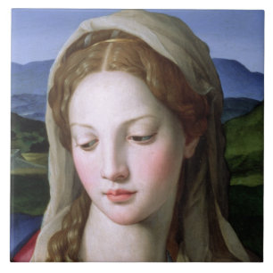 Heilige Familie met St. Anne en de baby St. John Tegeltje