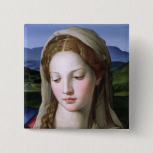 Heilige Familie met St. Anne en de baby St. John Vierkante Button 5,1 Cm