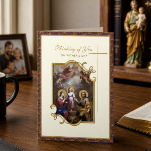 Heilige Familie Vaderdag Katholiek Religieus Kaart