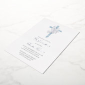 Heilige Geest blauw kruis Bevestiging Folie Uitnodiging (Gedraaid)