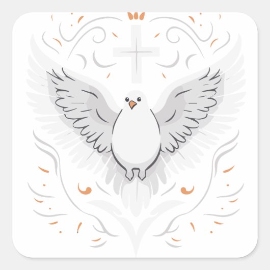 Heilige Geest Dove Vierkante Sticker (Voorkant)