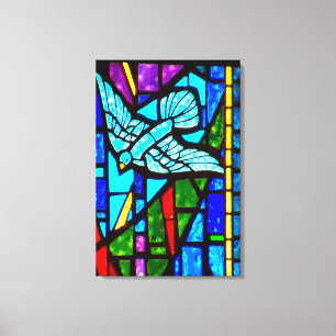 Heilige Geest Glas in lood Window Canvas Art Afdruk