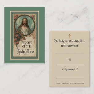 Heilige Geest Jezus Mass biedt Prayer Heilige Kaar Visitekaartje