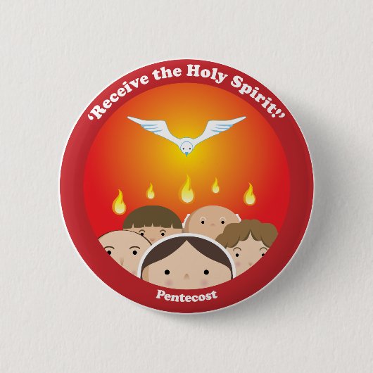 Heilige Geest Pentecost Ronde Button 5,7 Cm (Voorkant)