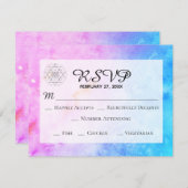 ** Heilige Geometrie Abstracte Waterverf bruiloft RSVP Kaartje (Voorkant / Achterkant)